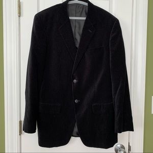 ALFANI men’s black pinstripe velvet blazer/sport coat, sz 44 long. EUC.